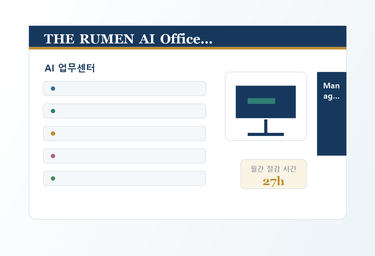 THE RUMEN AI 업무센터와 렌탈 장비
